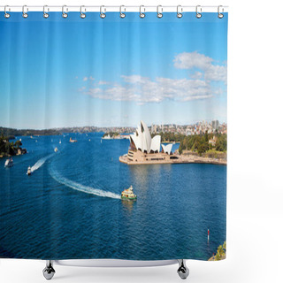 Personality  AUSTRALIA,SYDNEY-CIRCA  AUGUST 2017-opera House And The Boat Shower Curtains