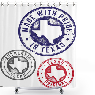 Personality  Vintage Texas State Rubber Stamps Shower Curtains