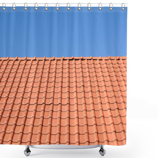 Personality  Red Tile Roof Shower Curtains