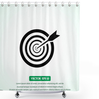Personality  Aim Icon On Light Background Shower Curtains