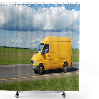Personality  Yellow Delivery Truck Shower Curtains