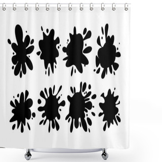 Personality  Set Of Hand Drawn Ink Splashes Shower Curtains