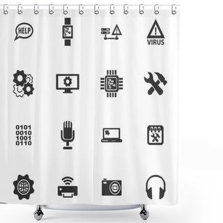 Personality  Electronics Repair Icons Set Shower Curtains