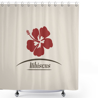 Personality  Hibiscus Flower Retro Poster Shower Curtains