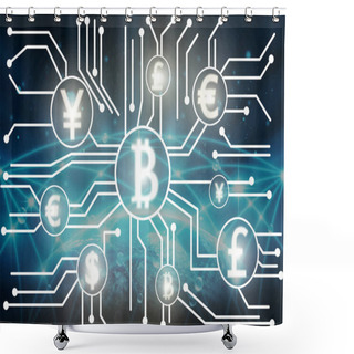 Personality   Digital Money Concept Shower Curtains
