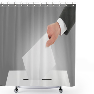 Personality  Man Hand Down The Ballot In The Ballot Box Shower Curtains