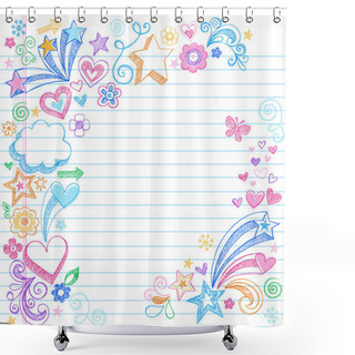 Personality  Colorful Sketchy Back To School Notebook Doodles Shower Curtains
