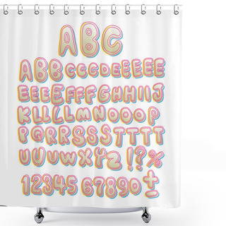 Personality  Hand Written Hollow Bubble Font Shower Curtains