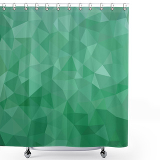 Personality  Green Color Polygonal Background - Vector Pattern. Abstract Geometric Backdrop. Web Site Wallpaper.   Shower Curtains