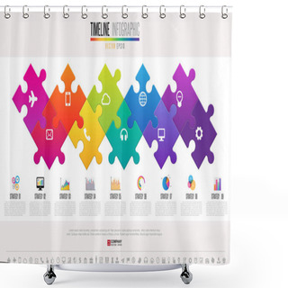 Personality  Timeline With Icons Set Shower Curtains