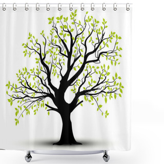 Personality  Vecor Tree, Green Foliage Shower Curtains