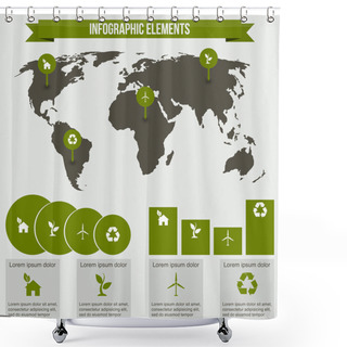 Personality  Ecology Info Graphics Collection, Charts, Symbols, Graphic Shower Curtains