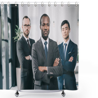 Personality  Businessmen With Folded Arms Looking At Camera Shower Curtains