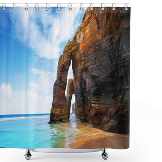 Personality  Playa Las Catedrales Catedrais Beach In Ribadeo Galicia Of Lugo Spain Shower Curtains