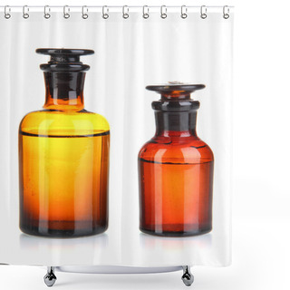 Personality  Medicine Bottles Isolated On White Shower Curtains