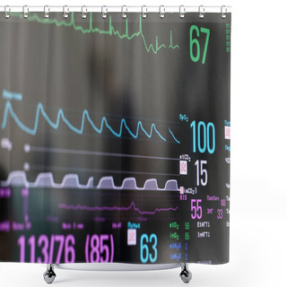 Personality  Closeup Photo Of EKG Monitor Shower Curtains