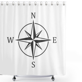 Personality  Compass Icon - Vector. Shower Curtains