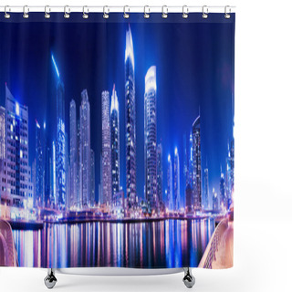 Personality  Dubai Marine Skyline Shower Curtains