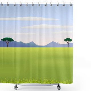 Personality  African Landscape Shower Curtains