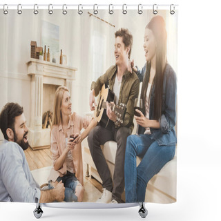 Personality  Diverse People Partying Together Shower Curtains