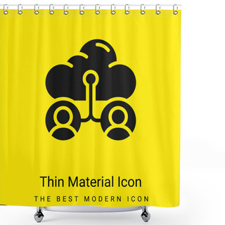 Personality  Accounts Minimal Bright Yellow Material Icon Shower Curtains