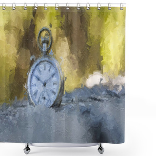 Personality  Impressionistic Style Artwork Of The Relentless And Unstoppable Passage Of Time Shower Curtains