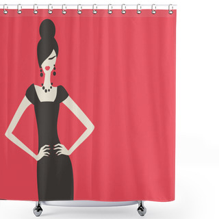 Personality  Retro Fashion Model Shower Curtains