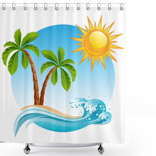 Personality  Tropical Island Shower Curtains