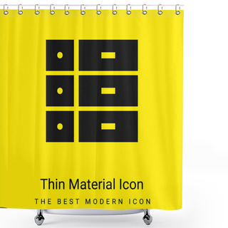 Personality  Attributes Minimal Bright Yellow Material Icon Shower Curtains