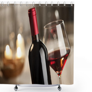 Personality  Wineglass And Bottle Still Life Shower Curtains