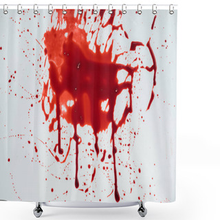 Personality  Top View Of Blood Blot On White Surface Shower Curtains