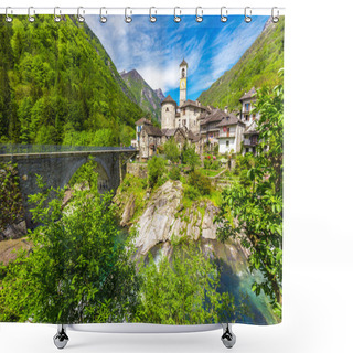 Personality  View To Lavertezzo Village Shower Curtains
