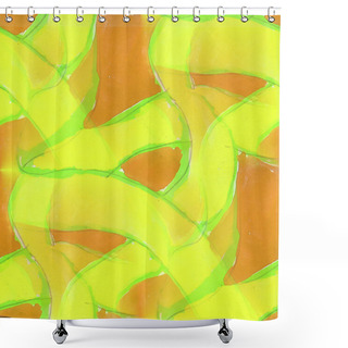 Personality  Drawing Green, Brown Colorful Pattern Water Texture Paint Abstra Shower Curtains
