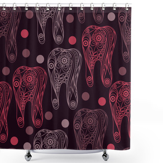 Personality  Seamless Texture With Decorative Tooth 9 Shower Curtains