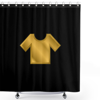 Personality  Basic T Shirt Gold Plated Metalic Icon Or Logo Vector Shower Curtains