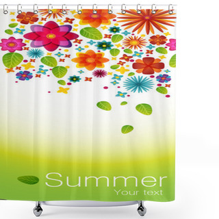 Personality  Flowers Banner Vector Illustration   Shower Curtains