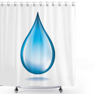 Personality  Water Drop Isolated On White Vector Shower Curtains