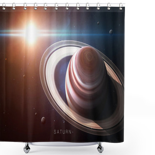 Personality  Saturn - High Resolution 3D Images Presents Planets Of The Solar System. This Image Elements Furnished By NASA. Shower Curtains