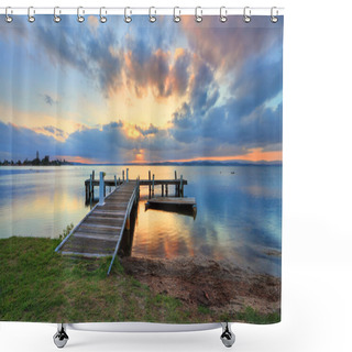 Personality  Sunset At Belmont, Lake Macquarie, NSW Australia Shower Curtains