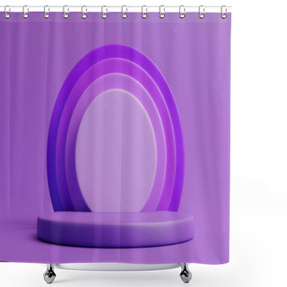 Personality  A Set Of Purple Concentric Arches On A Podium, Creating A Modern And Minimalist Backdrop For Product Showcasing On A Lavender Background. 3D Render Illustration Shower Curtains