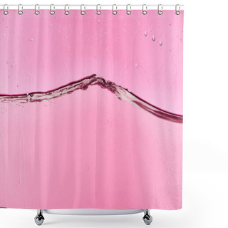 Personality  Wavy Clear Fresh Water On Pink Background With Flowing Drops Shower Curtains