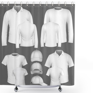 Personality  Vector T-shirt, Polo Shirt And Sweatshirt Design Template. Shower Curtains