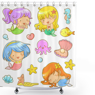 Personality  Cute Mermaids Collection Shower Curtains