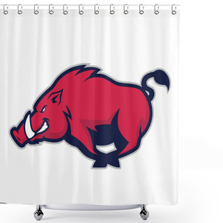 Personality  Wild Hog Or Boar Mascot Shower Curtains