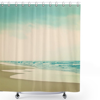 Personality  Before The Storm Empty Beach. Vintage Style. Shower Curtains