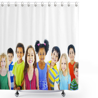 Personality  Group Of Multiethnic Children Shower Curtains