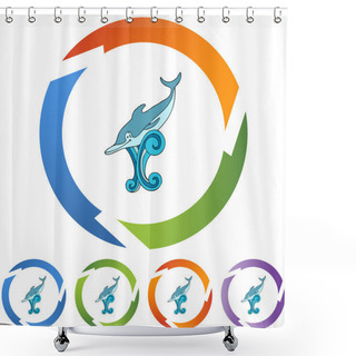Personality  Dolphin Web Icon Shower Curtains
