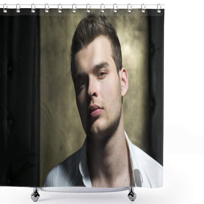 Personality  Fashion Man Face Close Up Shower Curtains
