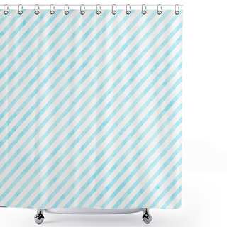 Personality  Light Teal Striped Pattern Repeat Background Shower Curtains