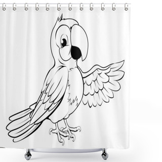 Personality  Happy Cartoon Parrot Shower Curtains
